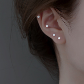 999纯银耳钉女新款 2025爆款 钻耳环养耳洞小众高级设计感耳骨耳饰