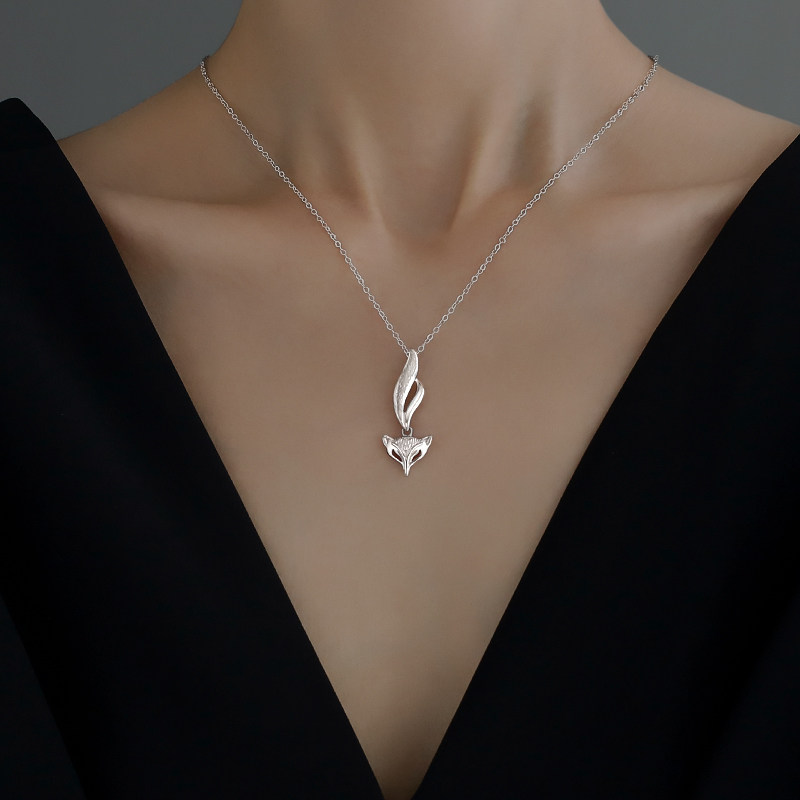 925 Sterling Silver Little Foxes Jewelry Pendant Necklace lady the republic of korea temperament Simplicity Clavicle chain personality Dr. Peachin the Accessories/Fashion Jewelry, Necklace  category - from Buy2taobao.com to provide professional Taobao agent buy service