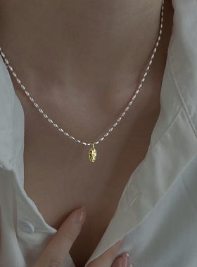 银奥米粒小众圆牌设计感项链