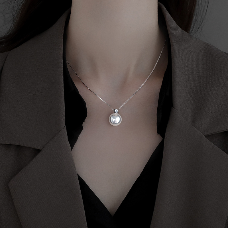 银奥925纯银女施家珍珠项链