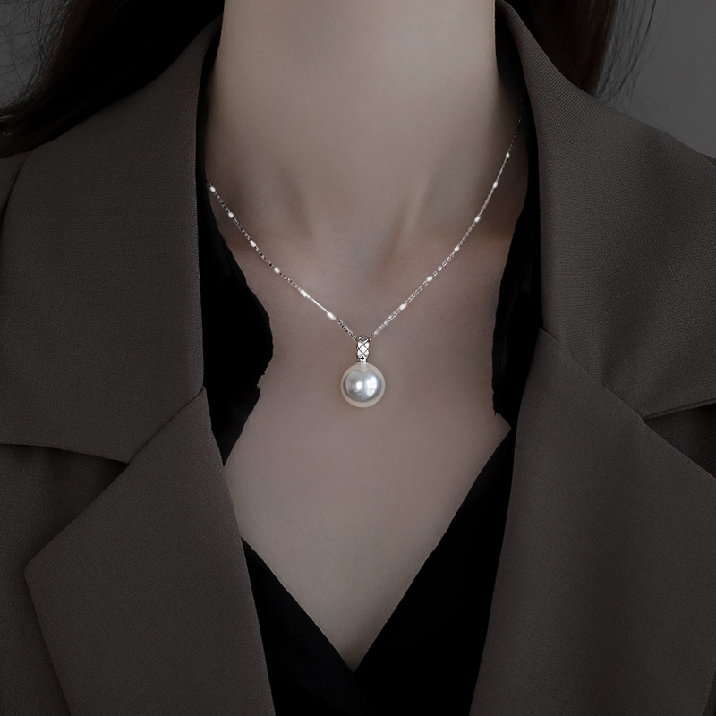 银奥925纯银女施家珍珠项链