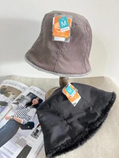 出口日本秋冬女士时尚休闲百搭逛街日系文艺保暖双面可戴桶帽子