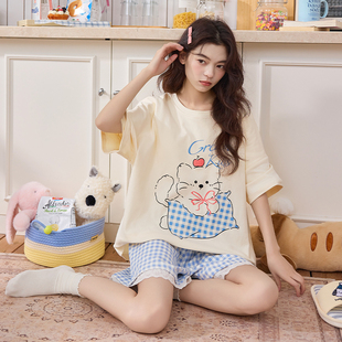 2026夏季新款卡通少女短袖短裤公主风套装女宽松居家服休闲两件套