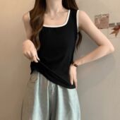 白色吊带冰丝罗纹设计感小众外穿背心夏季 打底上衣女 内搭绝美大码