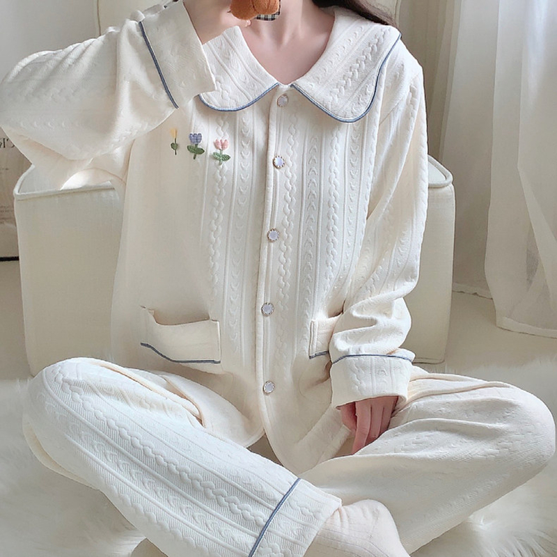 空气棉夹层睡衣女居家服两件套装
