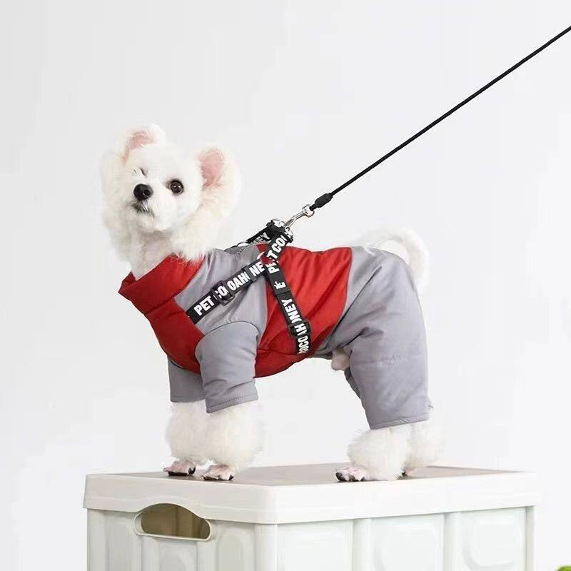 法国JoyPaw狗狗衣服加厚保暖可牵引四脚泰迪比熊博美雪纳瑞柯基法