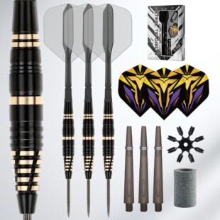 3支飞镖套装黄铜铠甲飞镖针配高透一体尾翼跨境飞镖盒子22克