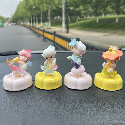 景德镇转转乐汽车摆件卡通可爱公仔车载中控台装饰百搭车用小饰品