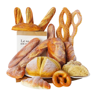 仿真面包芝麻欧包模型大法棍切片面包样板房厨房软装饰食物道具