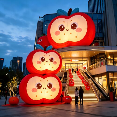 定制平安夜水果苹果灯仿真充气气模美陈装饰打卡门头楼梯创意卡通