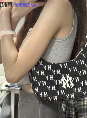 MLB 正品泫雅同款NY复古潮流老花腋下包洋基队男女单肩斜跨手提包