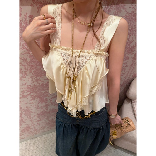 F boutique Ch1oe限定系列 私服蕾丝缎面吊带