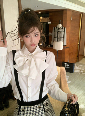 F boutique 小香25k大蝴蝶结绑带白衬衫