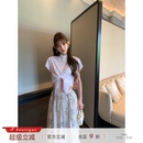boutique「富家贵女」Di r落肩蝙蝠袖 系带衬衫