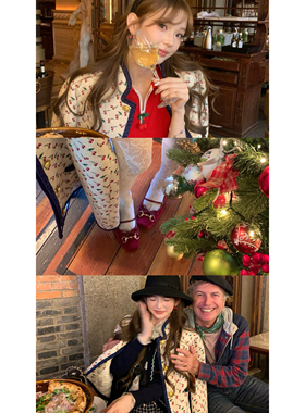 F boutique「Valent1no小樱桃」奢牌定制刺绣衔棉外套+短袖针织衫