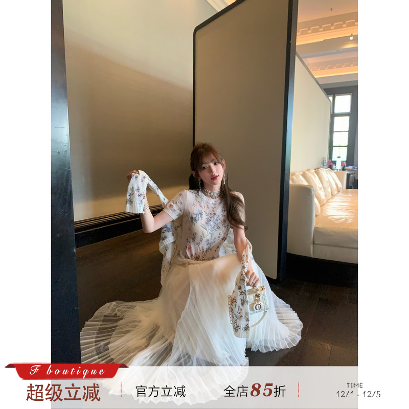 F boutique「藤蔓万针刺绣」高奢真丝马海毛软薄针织繁花套装