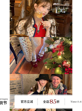 F boutique「Valent1no小樱桃」奢牌定制刺绣衔棉外套+短袖针织衫