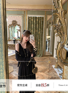 F boutique 重工钉珠25k小香针织背心蛋糕裙+外套