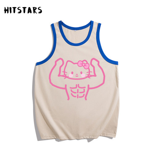 kitty猫背心纯棉宽松夏季复古潮