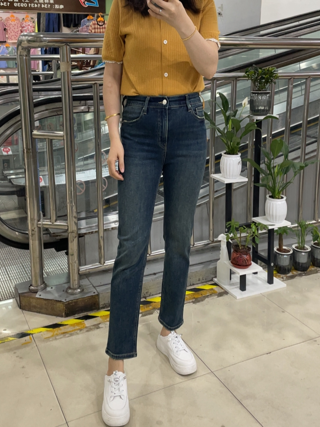 2025 韩国 minibrand 夏季蓝色修身小直筒烟管裤显瘦百搭修饰腿长