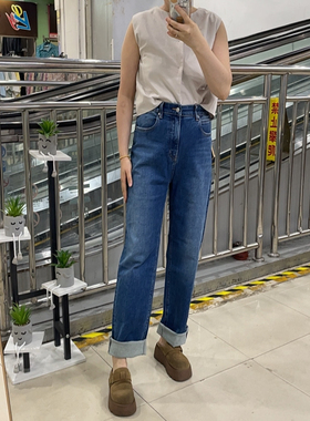 MiniBrand韩国2026年夏季新款高腰显瘦百搭简约宽松直筒牛仔裤女