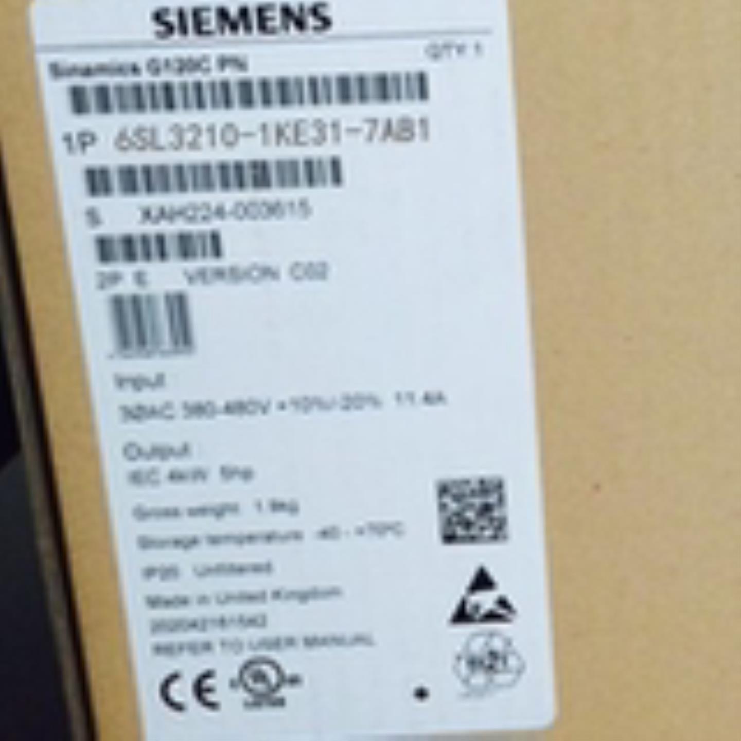 6SL3210-1KE31-7UB1西门子G120C变频器90KW原装6SL32101KE31询价