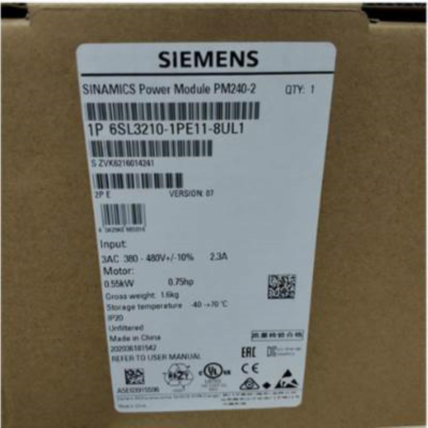 议价6SL3210-1PE12-3UL1西门子G120功率模块6SL32101PE123UL1询价