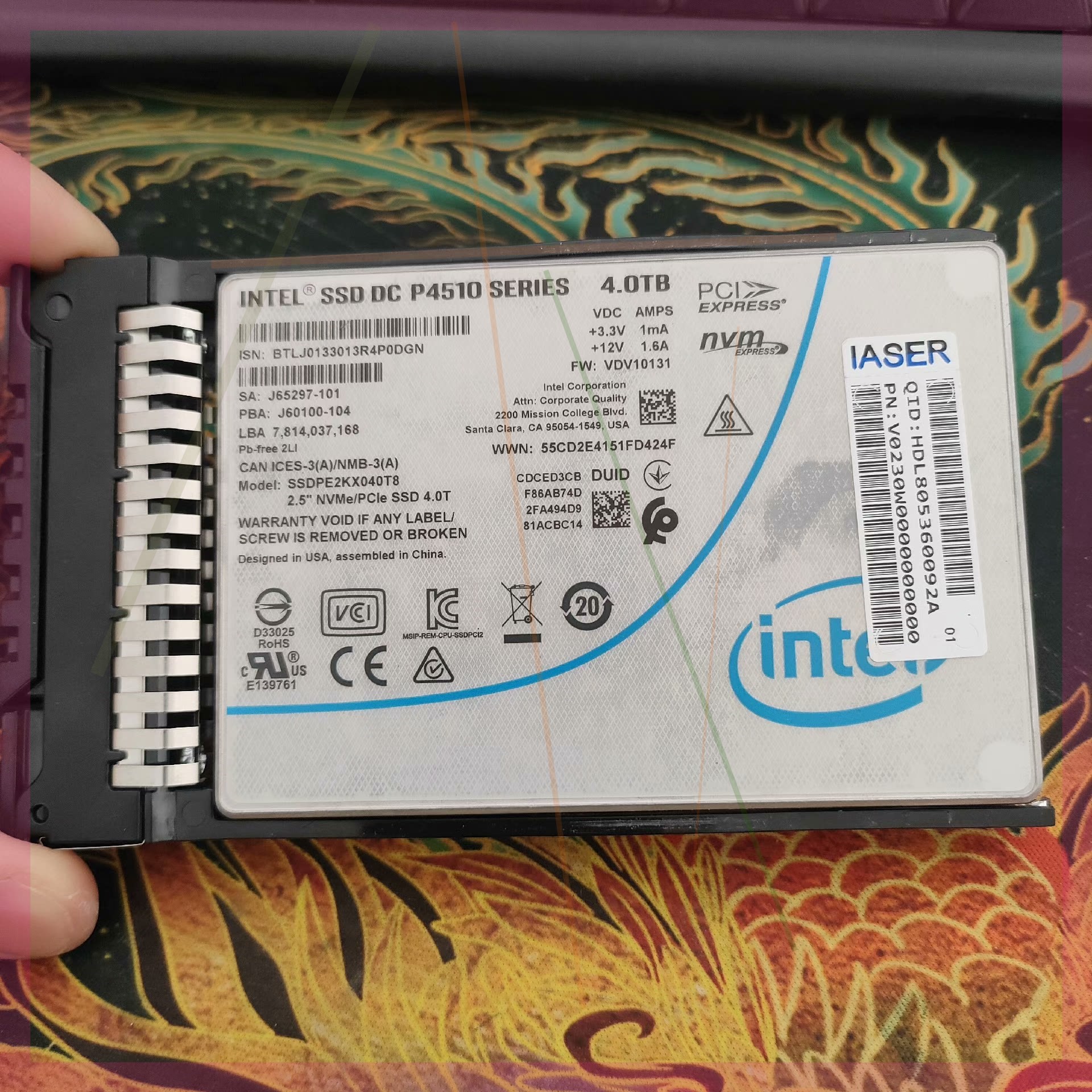 英特尔P4510 4t u2  健康度100浪潮标 企业级S询价