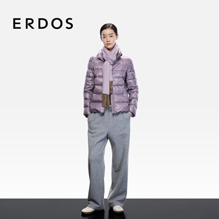 直筒女士裤 ERDOS 装 25年秋冬新品 子 圆机绒毛棉混纺裤 精密针织