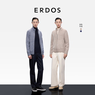 25年秋冬新品 半高领羊绒开衫 厚款 保暖时尚 ERDOS 拉链针织衫 男装