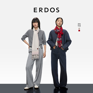 30cm 流苏保暖外搭披风180 ERDOS 纯羊绒水波纹围巾25年秋冬新品