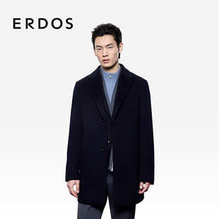 西服领两粒扣腰部微收毛呢外套 纯羊绒大衣25年秋冬新品 ERDOS 男装