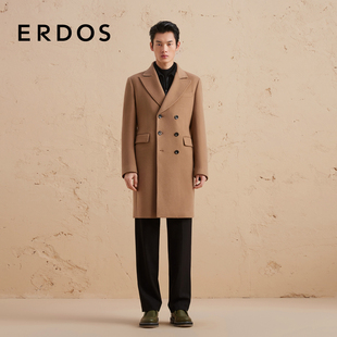 单排扣中长款 领男士 初绒毛呢外套秋冬 西装 羊绒大衣ERDOS