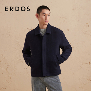 ERDOS 单排扣商务纯色外套 纯羊绒翻领夹克秋冬男士