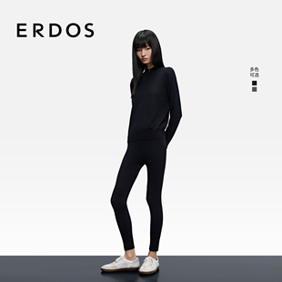 精纺 25年秋冬新品 ERDOS 羊绒打底裤 弹力无缝轻薄保暖裤 女装