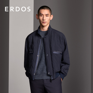 休闲商务夹克外套 绗缝棉服男春季 ERDOS 拉链立领短款