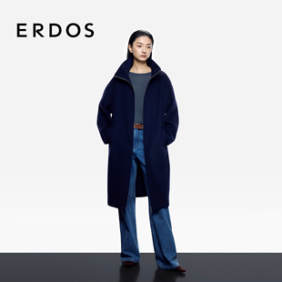 ERDOS 保暖宾霸里布翻领女廓形外套 双层毛呢羊绒大衣25年秋冬新品