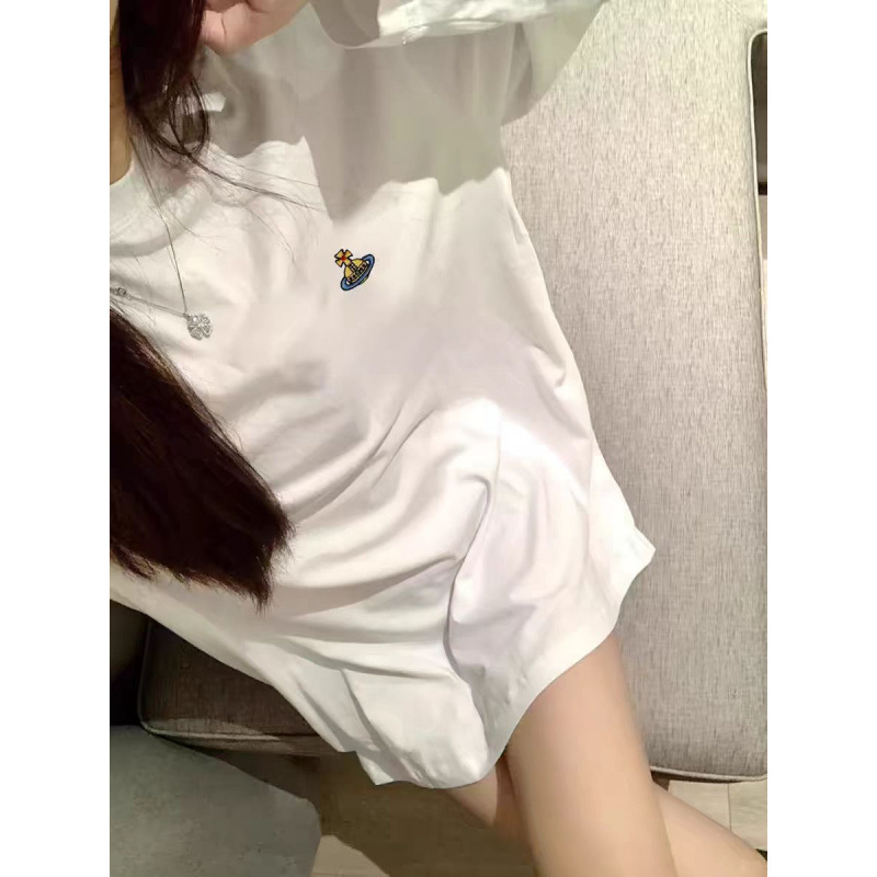 2025西太后土星新款潮牌情侣时尚刺绣简约百搭休闲宽松打底长袖男