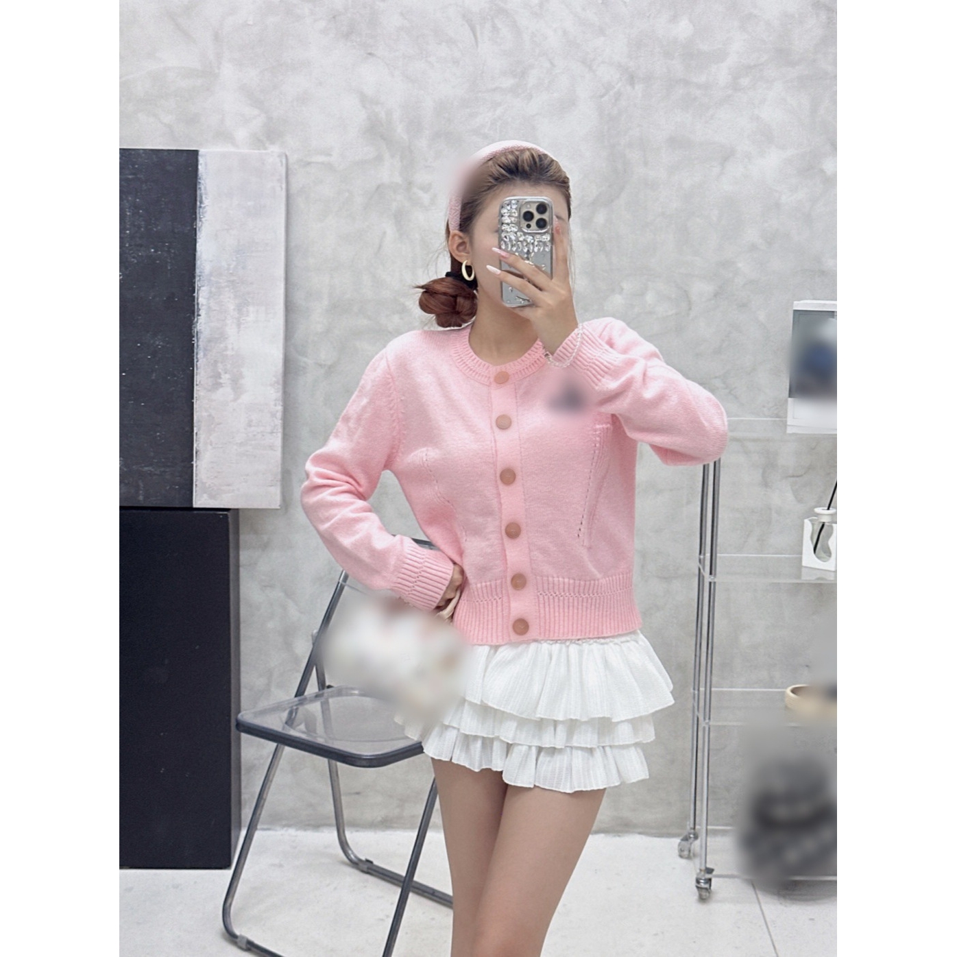 2025西太后土星正确VI家早秋新款纯色简约提花圆领针织开衫