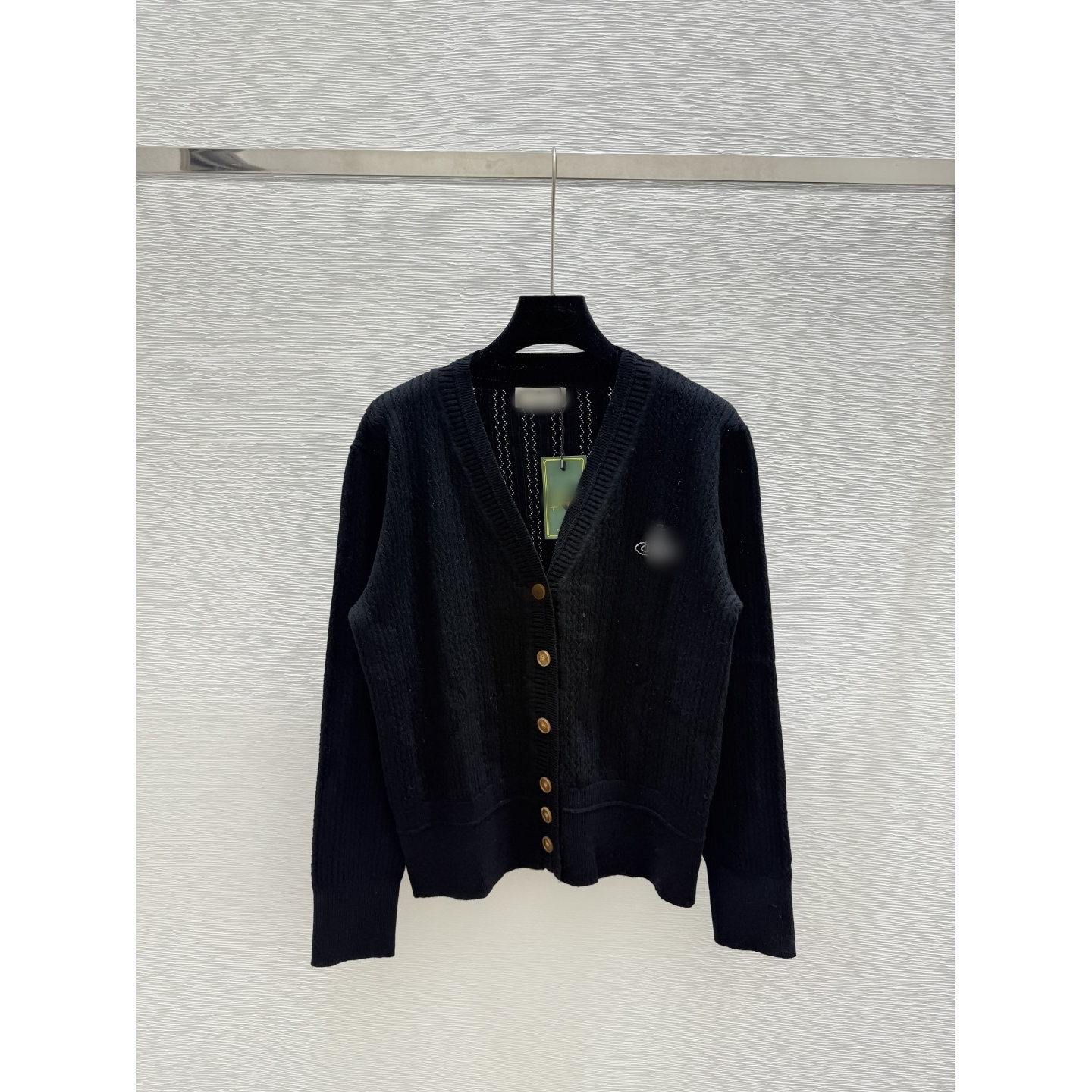 2025西太后土星正确VI家早秋新款刺绣V领长袖针织开衫上衣