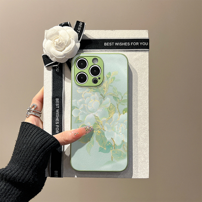 适用苹果iPhone新中式玻璃手机壳