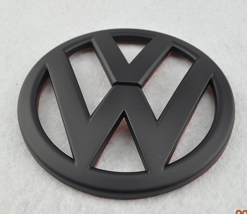 迈腾恶魔标黑标亚光R36黑红前标