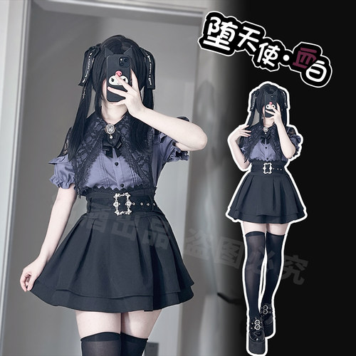 铭酒学园天雷系女士风琴褶套装