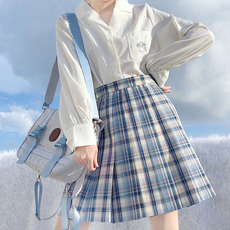 ДК/ДК/школьной формы, потому что 【铭酒学园】月神公园 原创正版jk制服格裙蓝白学生百搭短裙