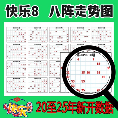25年快乐8历史开奖记录矩阵图福彩快8K8红蓝号彩民便携本一等奖记