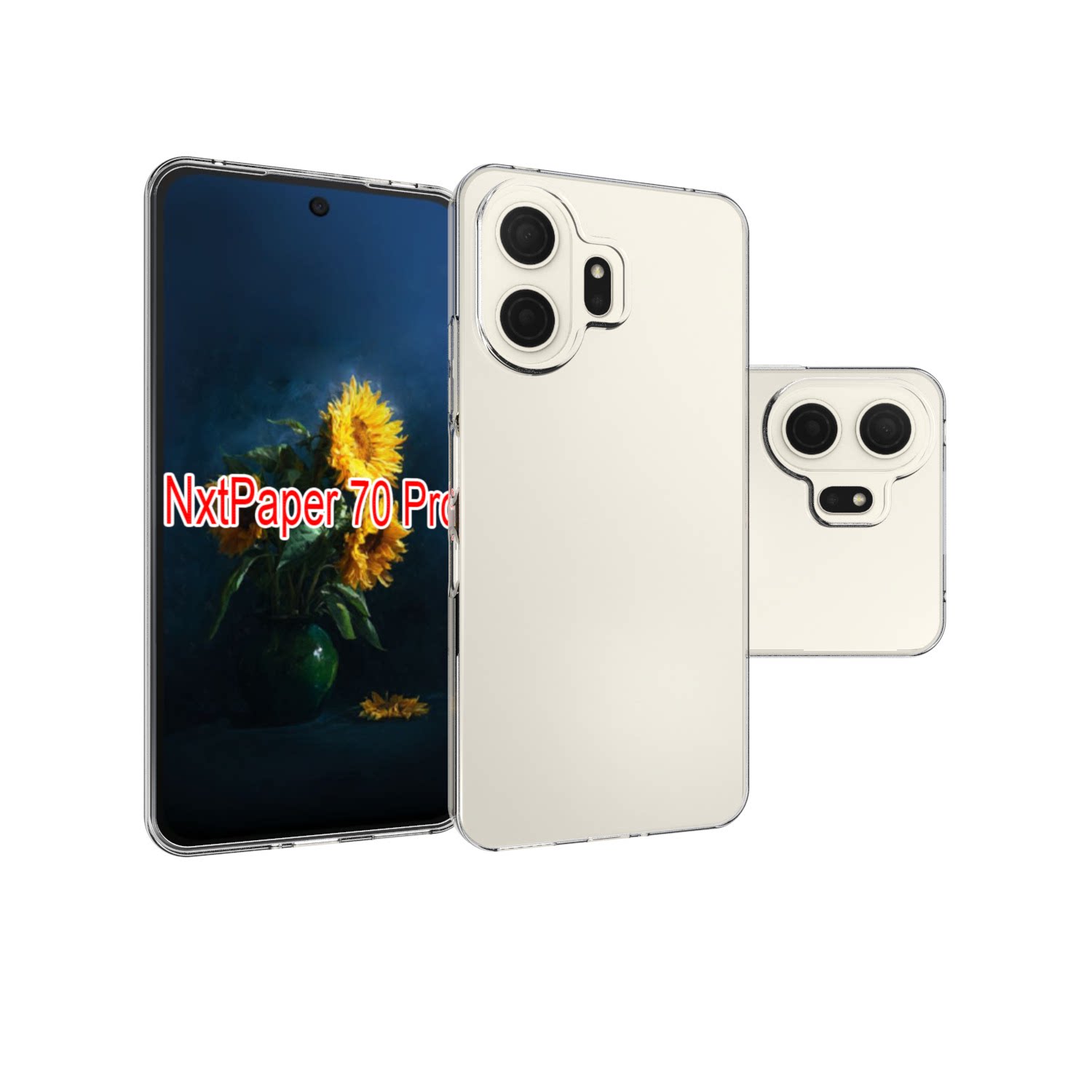 适用 TCL NxtPaper 70 Pro 透明 T807D 手机壳 T807W 保护套 tpu 手机套 T807E 保护壳 70Pro 软壳 钢化膜 - 实物图