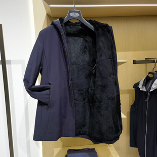 保暖商务休闲皮草裘皮外套方仕 连帽兔毛内胆尼克服男冬季 促销 时尚