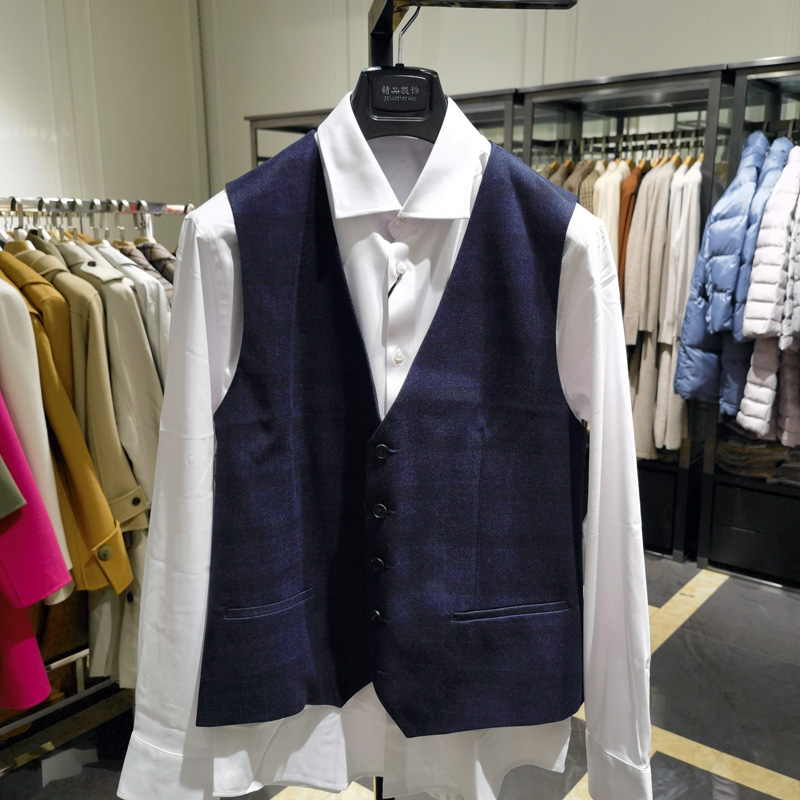 意大利进口维达莱羊毛面料商务V领马甲男秋冬新款保暖坎肩 诺丁山