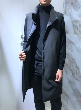 长款冬季商务休闲黑色新潮流时尚帅气白鸭绒羽绒服羽绒马甲背心H