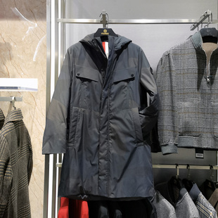 高端时尚 休闲保暖外套 羽绒服男士 新款 方仕 冬季 护目镜连帽中长款